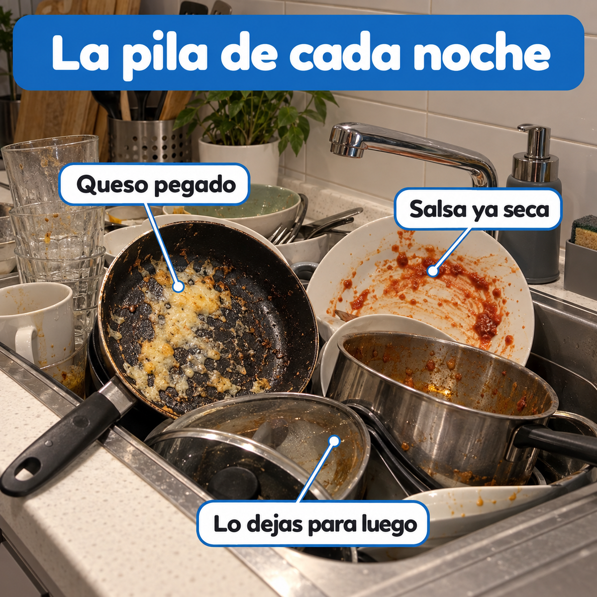 La pila de platos de cada noche